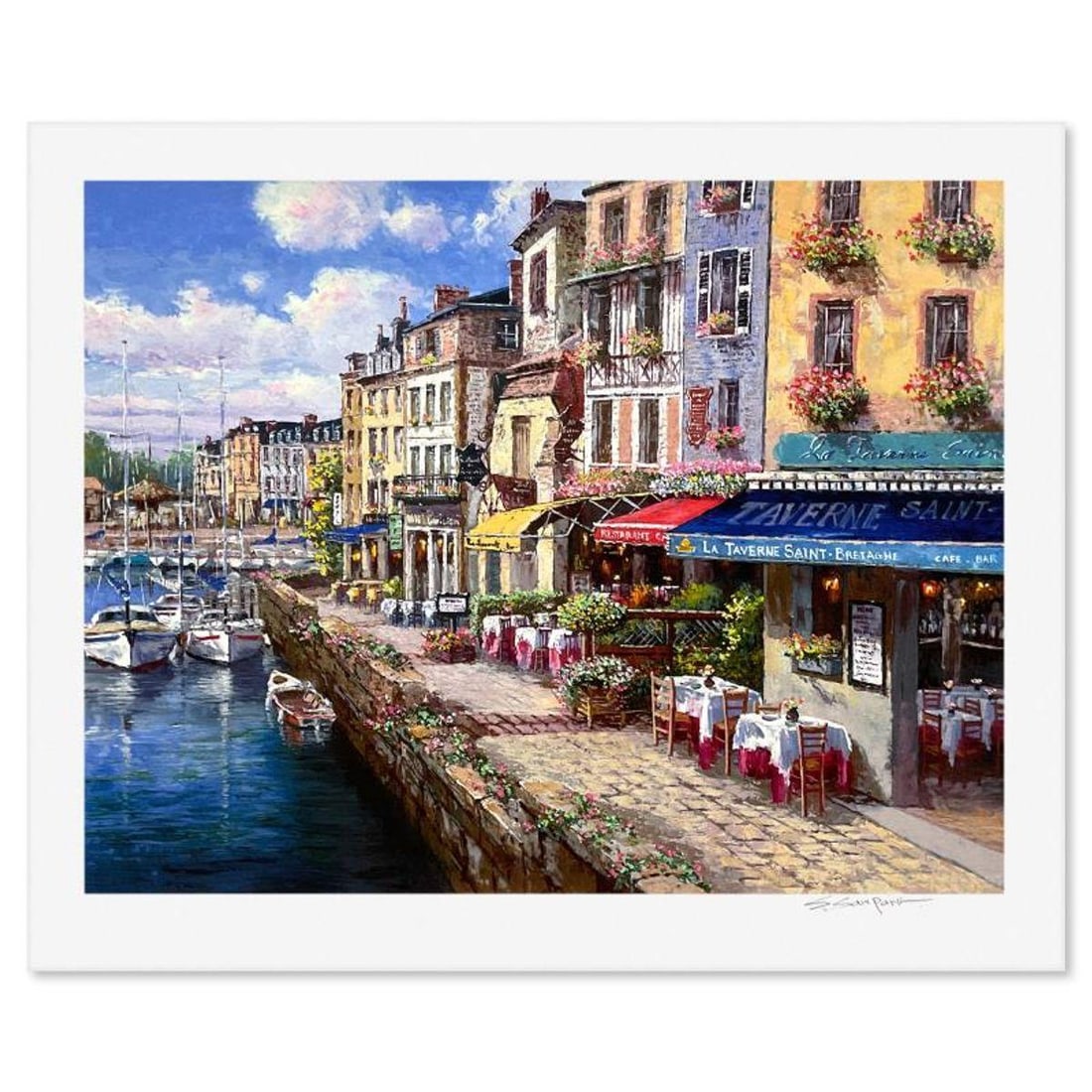 Sam Park, "Harbor at Honfluer" Limited Edition Printer's Proof Serigraph, Numbered and Hand Signed (1 of 2)