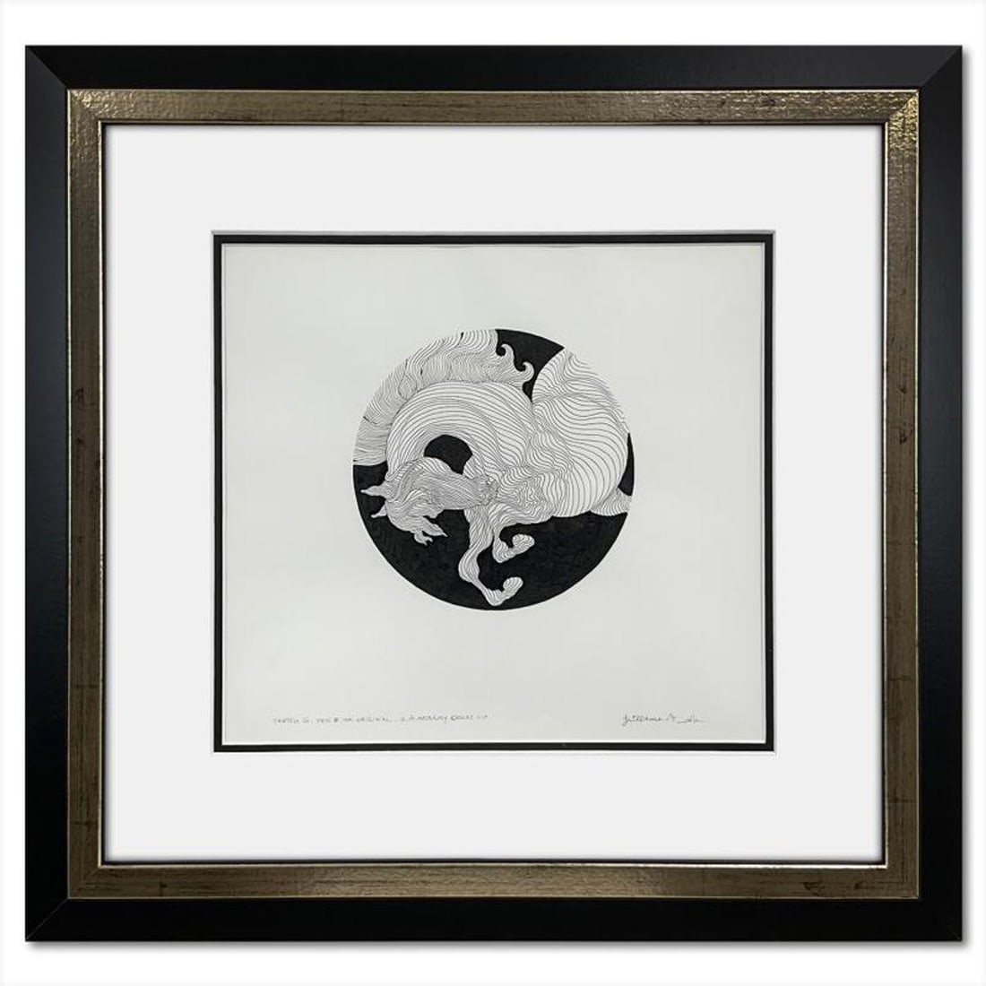 Guillaume Azoulay, "Sketch G" Framed Original Pen and Ink Drawing, Hand Signed with Letter of (1 of 2)
