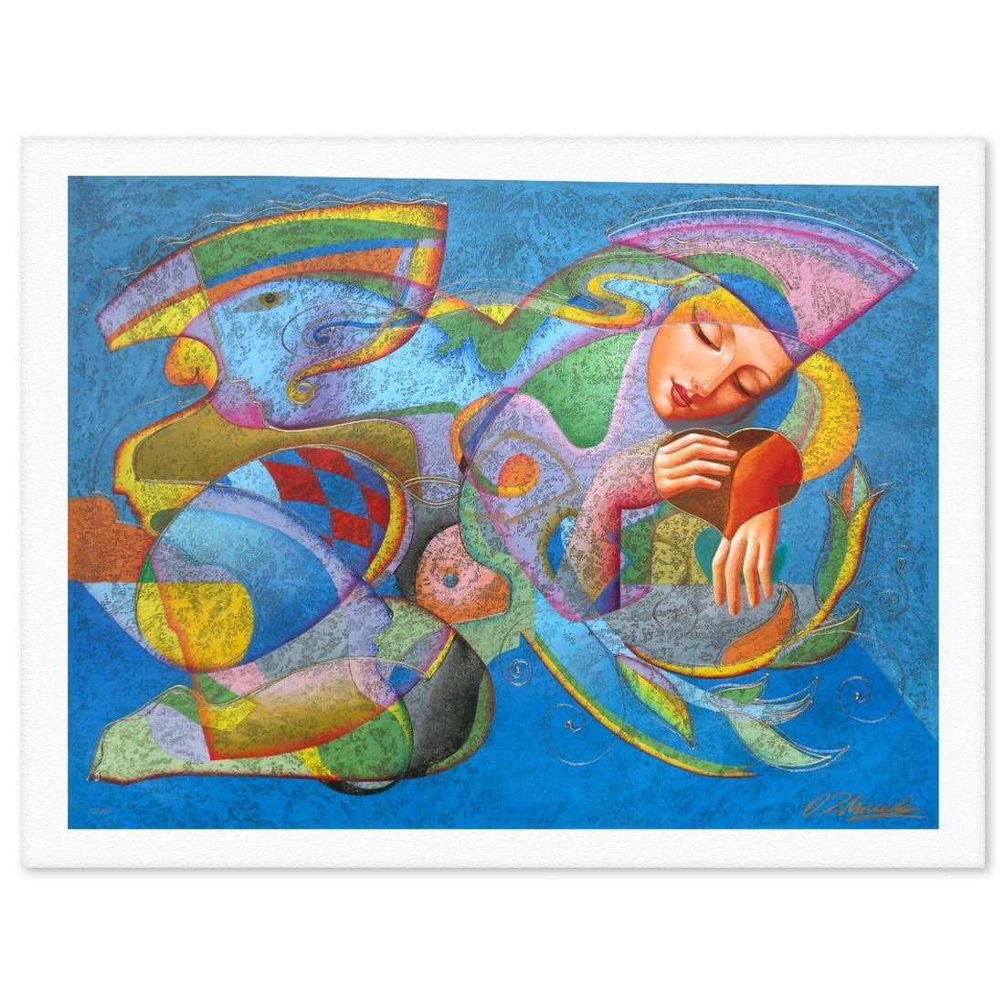 Oleg Zhivetin- Silkscreen "Reverie": Artist: Oleg Zhivetin. Medium: Silkscreen. Title: Reverie. Size: 30" x 40". Signature: Hand signed and numbered. Reference#: 74707.