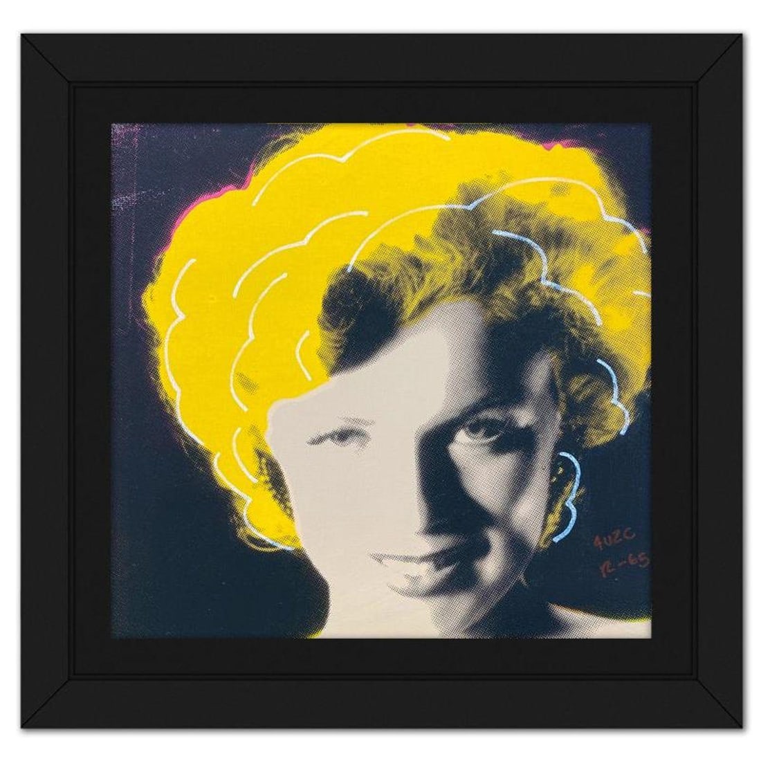 Ringo Daniel Funes, "Midnight Marilyn" Framed One-of-a-Kind Mixed Media on Canvas, Hand Signed with (1 of 2)