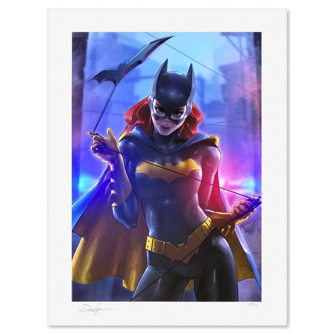 DC Comics & Jeehyung Lee, "Batgirl" Limited Edition, PP Numbered 3/4 and Signed with Letter of: Batgirl is a limited edition giclee on paper from DC Comics and Jeehyung Lee, PP numbered 3/4 and bearing the authorized signature of the artist. Includes Letter of Authenticity. Measures approx. 24" 