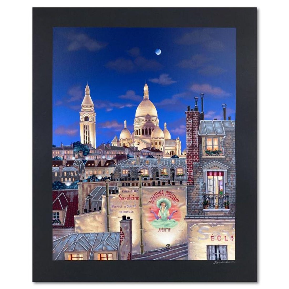 Liudmila Kondakova, "Paris Evening (Rooftops of Paris)" Limited Edition Serigraph, Numbered and Hand: Paris Evening (Rooftops of Paris) is a limited edition serigraph on paper by Liudmila Kondakova, hand signed by the artist. Includes Letter of Authenticity. Measures approx. 31" x 25" (border), 25.5" 