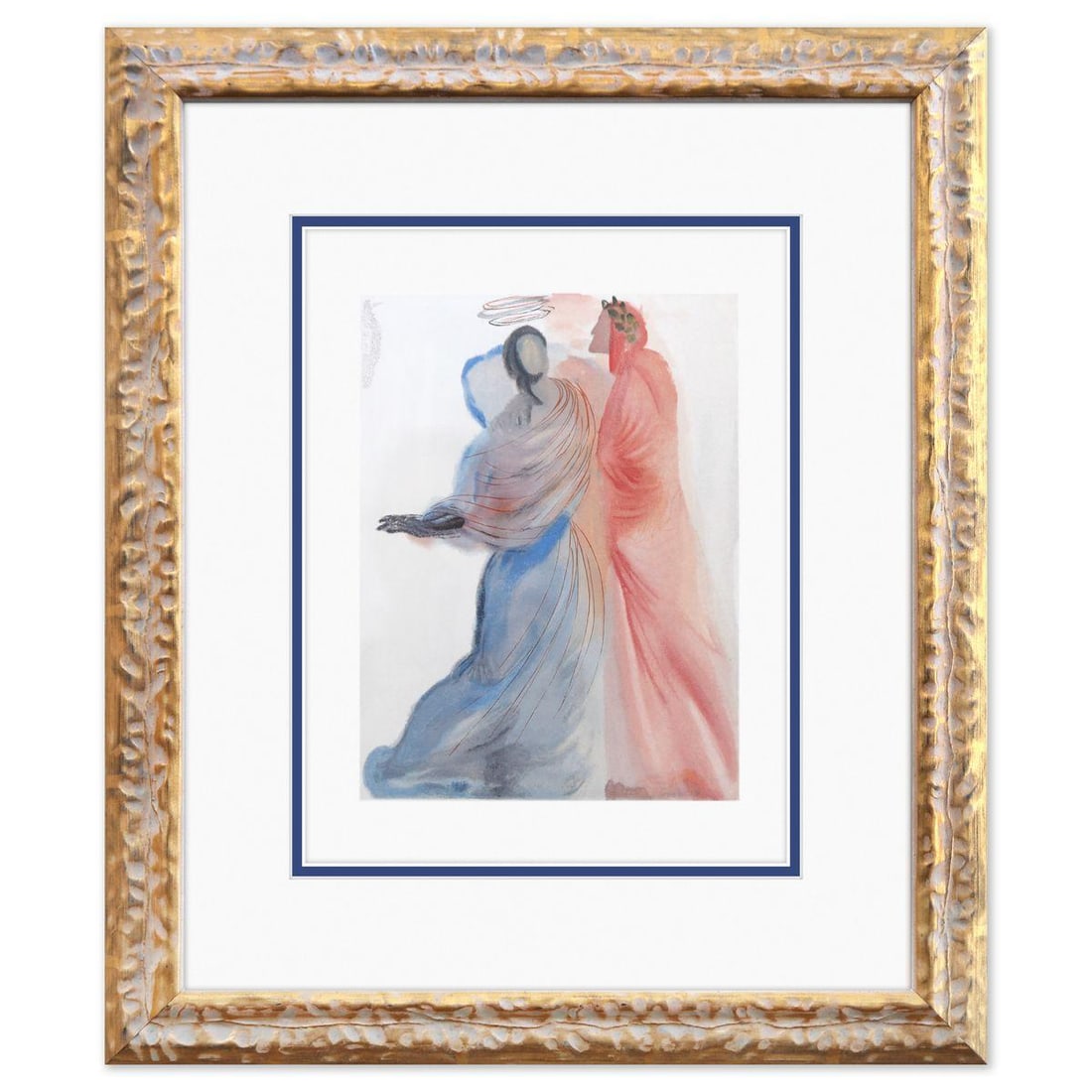 Salvador Dali- Original Color Woodcut on B.F.K. Rives Paper "Paradise 18": Artist: Salvador Dali. Medium: Original Color Woodcut on B.F.K. Rives Paper. Title: Paradise 18. Size: 13" x 10". Measures approx. 20" x 17" (framed). Certificate of Authenticity: Is included. Additio