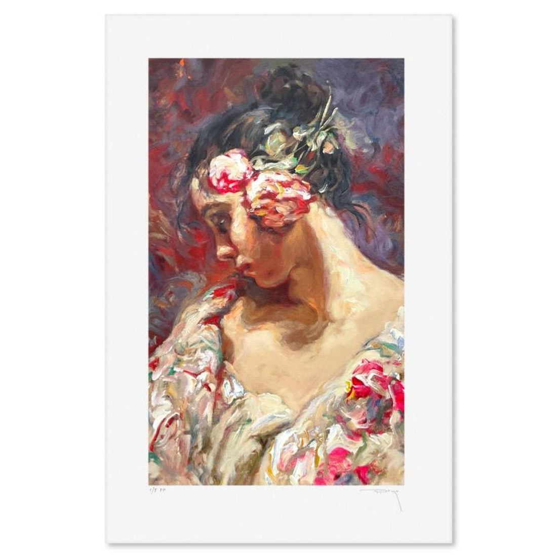 Royo, "Adolescencia" Limited Edition Printer's Proof Serigraph, Numbered 1/5 and Hand Signed with: Adolescencia is a limited edition printer's proof serigraph on paper by Royo, numbered 1/5 and hand signed by the artist. Includes Letter of Authenticity. Measures approx. 23" x 14.5" (border), 18.5" 