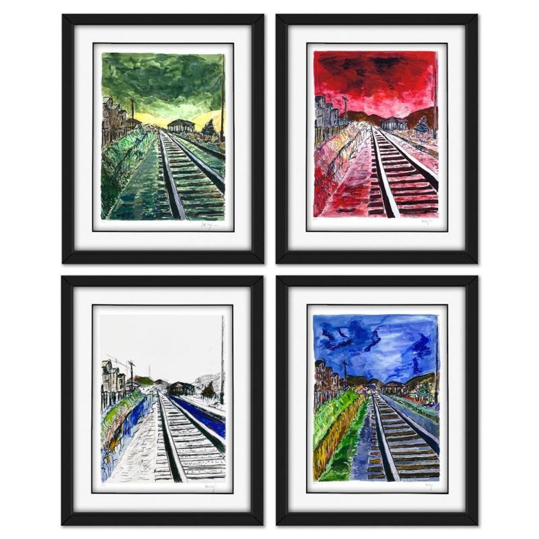 Bob Dylan, "Train Tracks (4-Piece Set)" Framed Limited Edition, Numbered PP 1/2 and Hand Signed with (1 of 4)