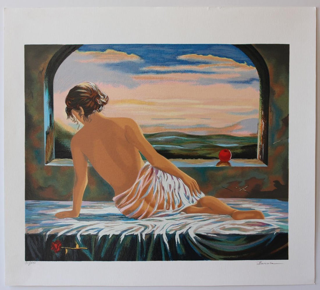 Alexander Borewko- Original Serigraph on Paper "Sweet Morning": Artist: Alexander Borewko. Medium: Original Serigraph on Paper. Title: Sweet Morning. Size: 16.5" x 19". Signature: Hand Signed by the Artist. Certificate of Authenticity: From the publisher. Referenc