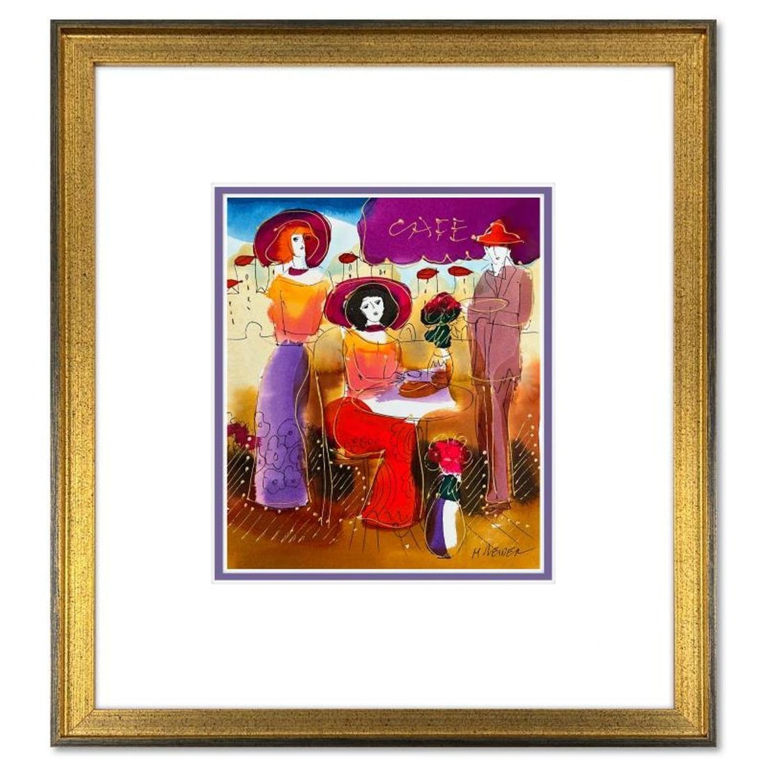 Moshe Leider, Framed Original Mixed Media Watercolor Painting, Hand Signed with Letter of: This is an original mixed media watercolor painting on paper by Moshe Leider. Hand signed by the artist, this piece comes custom framed and includes a Letter of Authenticity. Measures approximately