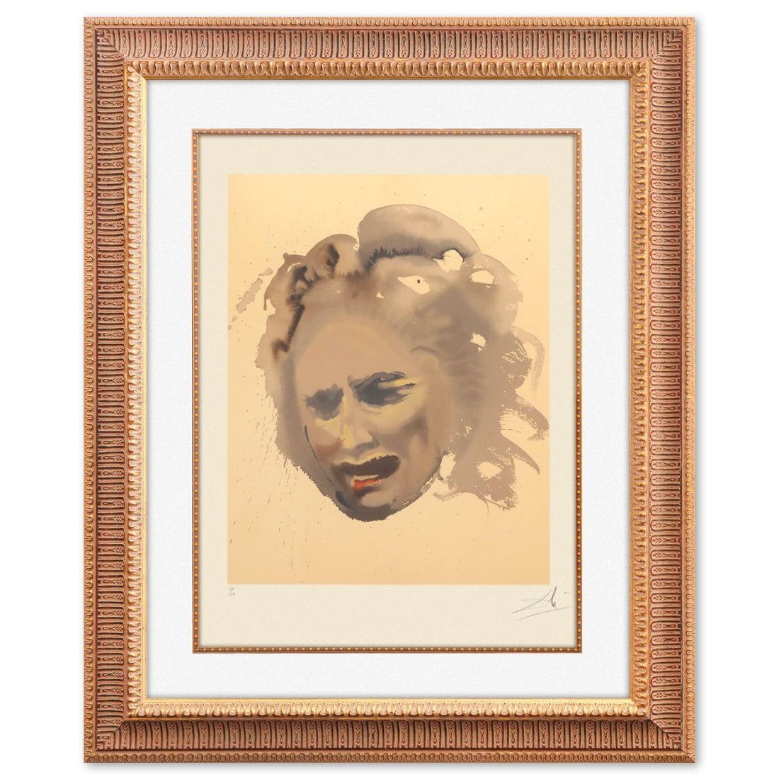 Salvador Dali- Original Lithograph "The Price- Bereavement": Artist: Salvador Dali. Medium: Original Lithograph. Title: The Price- Bereavement. Size: 20" x 16". Measures approx. 37" x 30" (framed). Signature: Hand signed and numbered. Certificate of Authenticit