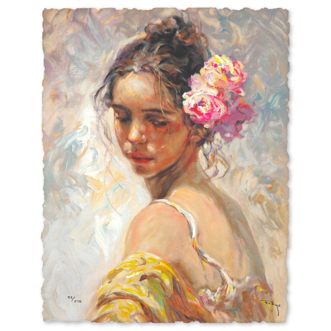 Royo- Serigraph "La Perla": Artist: Royo. Medium: Serigraph. Title: La Perla. Size: 18" x 14". Signature: Hand signed and numbered. Reference#: 74824.