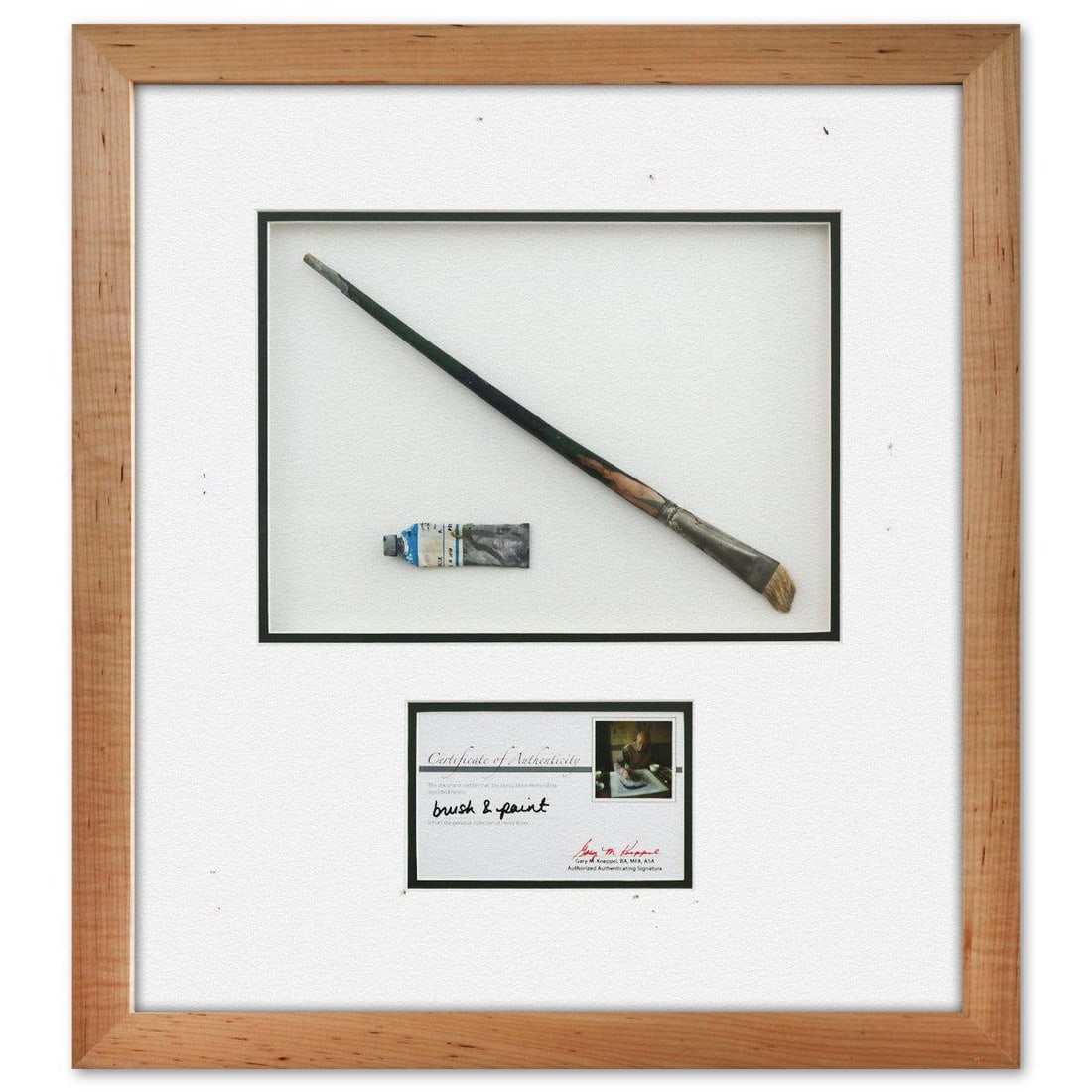 Henry Miller- Mixed Media Collage: Artist: Henry Miller. Medium: Mixed Media Collage. Size: 9" x 12". Measures approx. 22" x 20" (framed). Reference#: 74537.