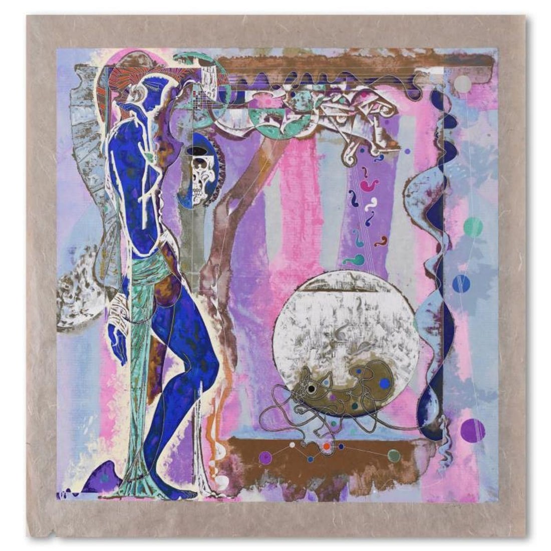 Lu Hong, "Concerto" Limited Edition Serigraph on Rice Paper, Numbered and Hand Signed with Letter of: Concerto is a limited edition serigraph on rice paper by Lu Hong, numbered and hand signed by the artist. Includes Letter of Authenticity. Measures approx. 38" x 38.5" (with border), 33" x 33"