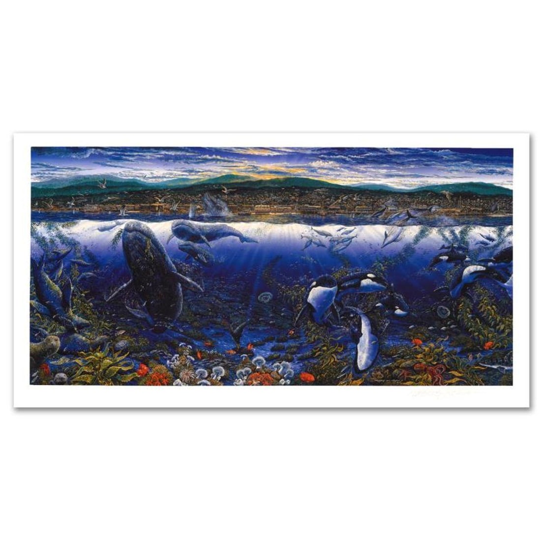 Robert Lyn Nelson, "Golden Light on Cannery Row" Limited Edition Mixed Media. Numbered and Hand: Captivating audiences worldwide, Nelson dazzles all with his incredible use of color and depth. "Golden Light on Cannery Row" is a limited edition mixed media on paper, numbered and hand signed by