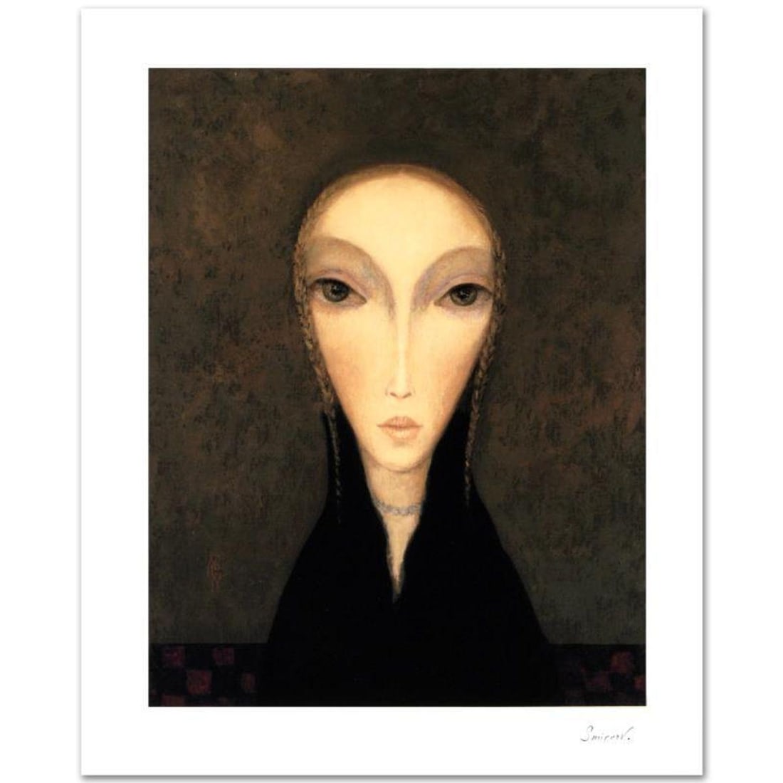 Sergey Smirnov (1953-2006), "Mirage" Limited Edition Giclee, Numbered and Hand Signed by Smirnov.: Combining time-honored religious icon painting with western style portraiture, the hauntingly beautiful art of Sergey Smirnov (1953-2006) is inspired by the 'Parsuna' art movement. "Mirage" is a limit