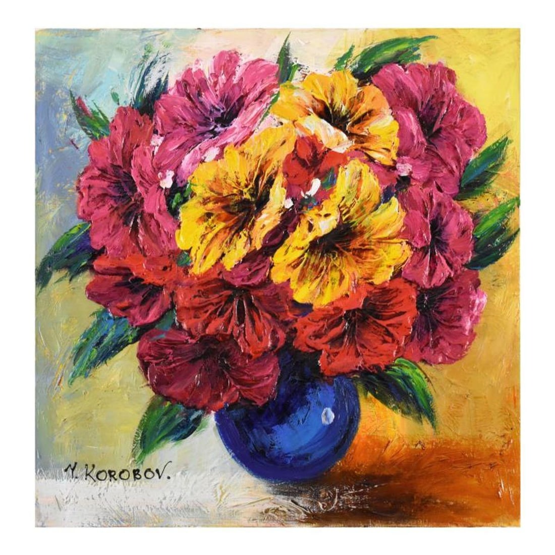 Yana Korobov, "Trueness of Feelings" Original Acrylic Painting on Canvas, Hand Signed with Letter (1 of 2)