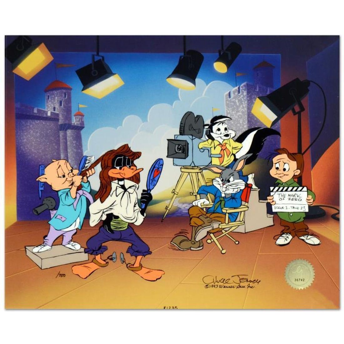 Chuck Jones (1912-2002), "Mark of Zero" Limited Edition Animation Cel with Hand Painted Color, Dated: Mark of Zero is a SOLD OUT limited edition animation cel with hand painted color on sericel outline, dated (1993), numbered and hand signed by Chuck Jones (1912-2002)! The sericel comes with a brillia