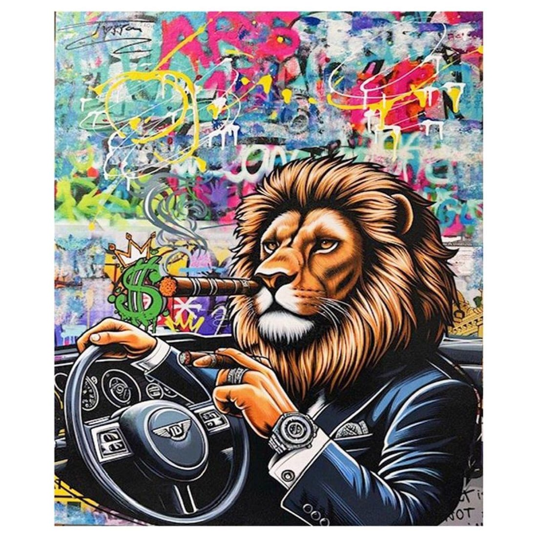 Jozza, "Cuban Cigar" Unique Mixed Media on Canvas, Hand Signed Inverso with Letter of Authenticity. (1 of 1)