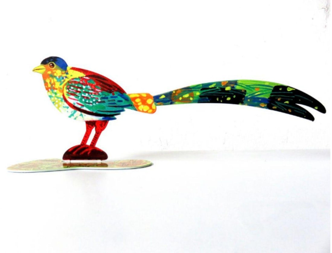David Gerstein- Free Standing Sculpture "Generous Bird": Artist: David Gerstein. Medium: Free Standing Sculpture. Title: Generous Bird. Size: 5.1" x 13.7". Signature: Signed by the artist. Certificate of Authenticity: Is included. Additional: This piece is 