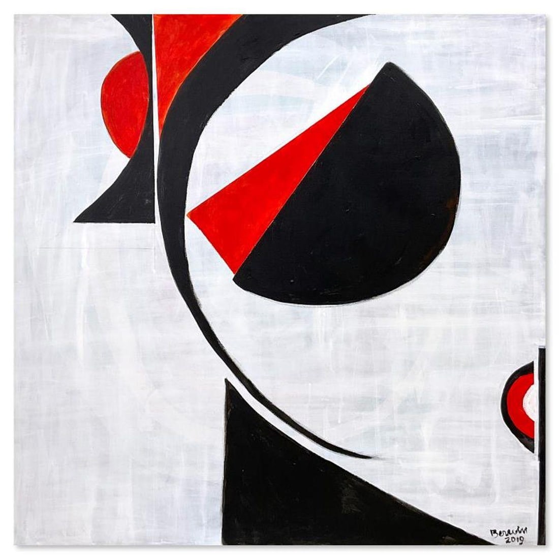 Milton Berwin (1925-2023), Original Painting on Canvas (40" x 40"), Hand Signed with Letter of (1 of 2)
