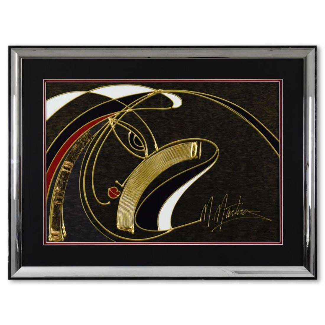 Martiros Manoukian, "Golden Sorrow" Framed Limited Edition Mixed Media Silkscreen, PP Numbered 1/15 (1 of 2)