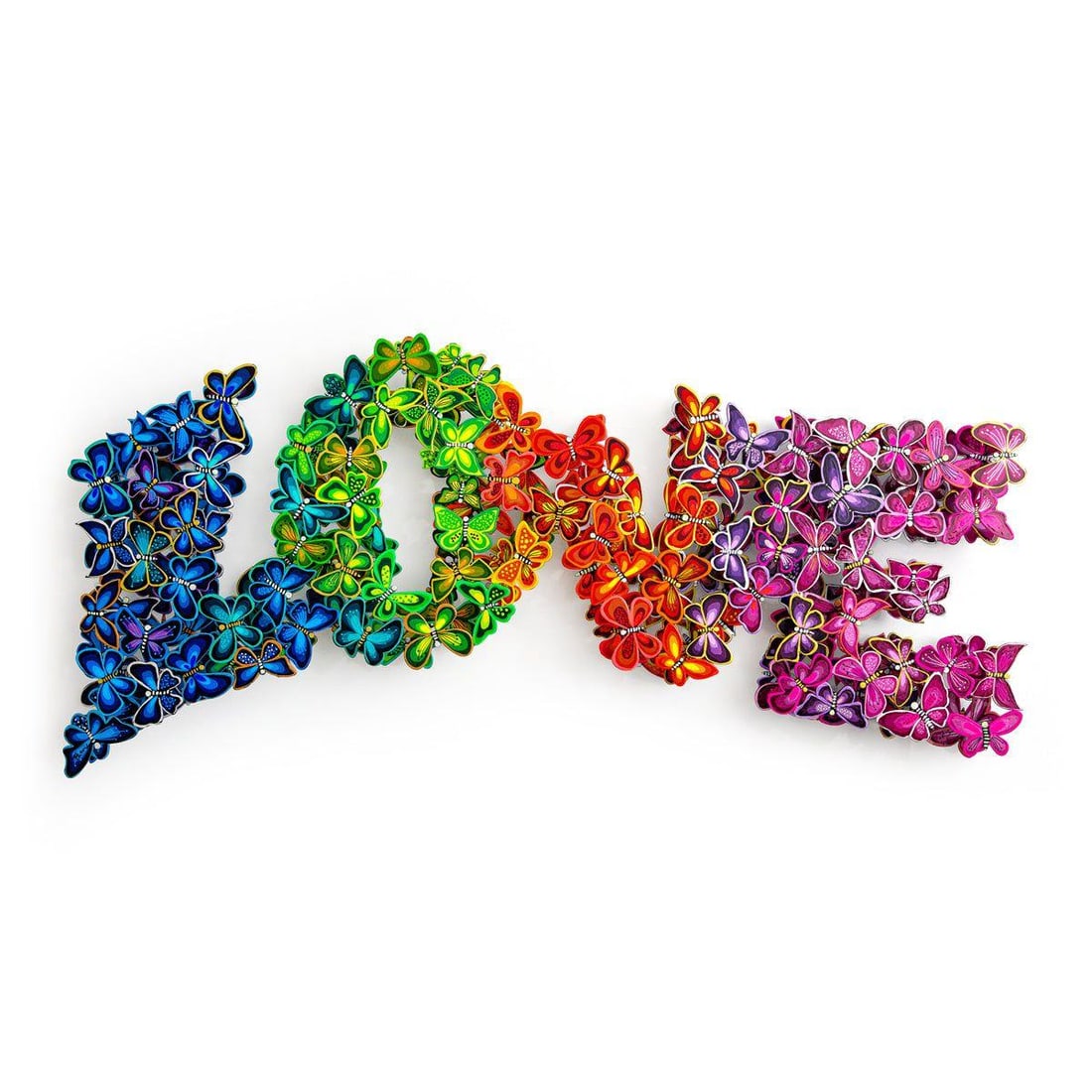 Patricia Govezensky- Original Painting on Cutout Steel "L O V E": Artist: Patricia Govezensky. Medium: Original Painting on Cutout Steel. Title: L O V E. Size: 18" x 39". Signature: Hand Signed by the artist. Certificate of Authenticity: From the publisher. Referenc