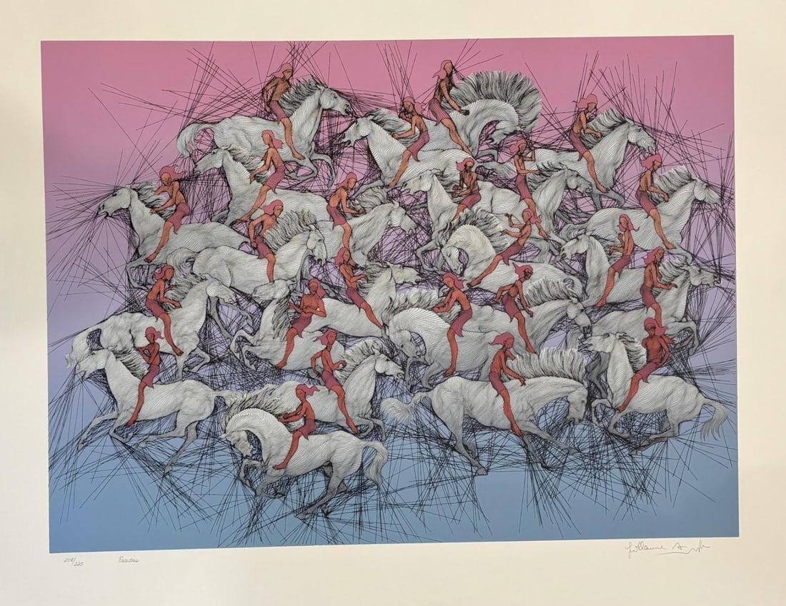 Guillaume Azoulay- Serigraph on paper "Exodus": Artist: Guillaume Azoulay. Medium: Serigraph on paper. Title: Exodus. Size: 30" x 40". Signature: Hand Signed and numbered. Reference#: 74661.