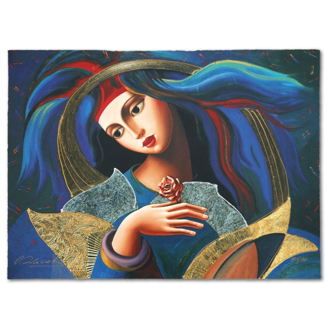Oleg Zhivetin- Silkscreen "Rememberance": Artist: Oleg Zhivetin. Medium: Silkscreen. Title: Rememberance. Size: 16" x 21". Signature: Hand Signed and Numbered. Reference#: 74633.