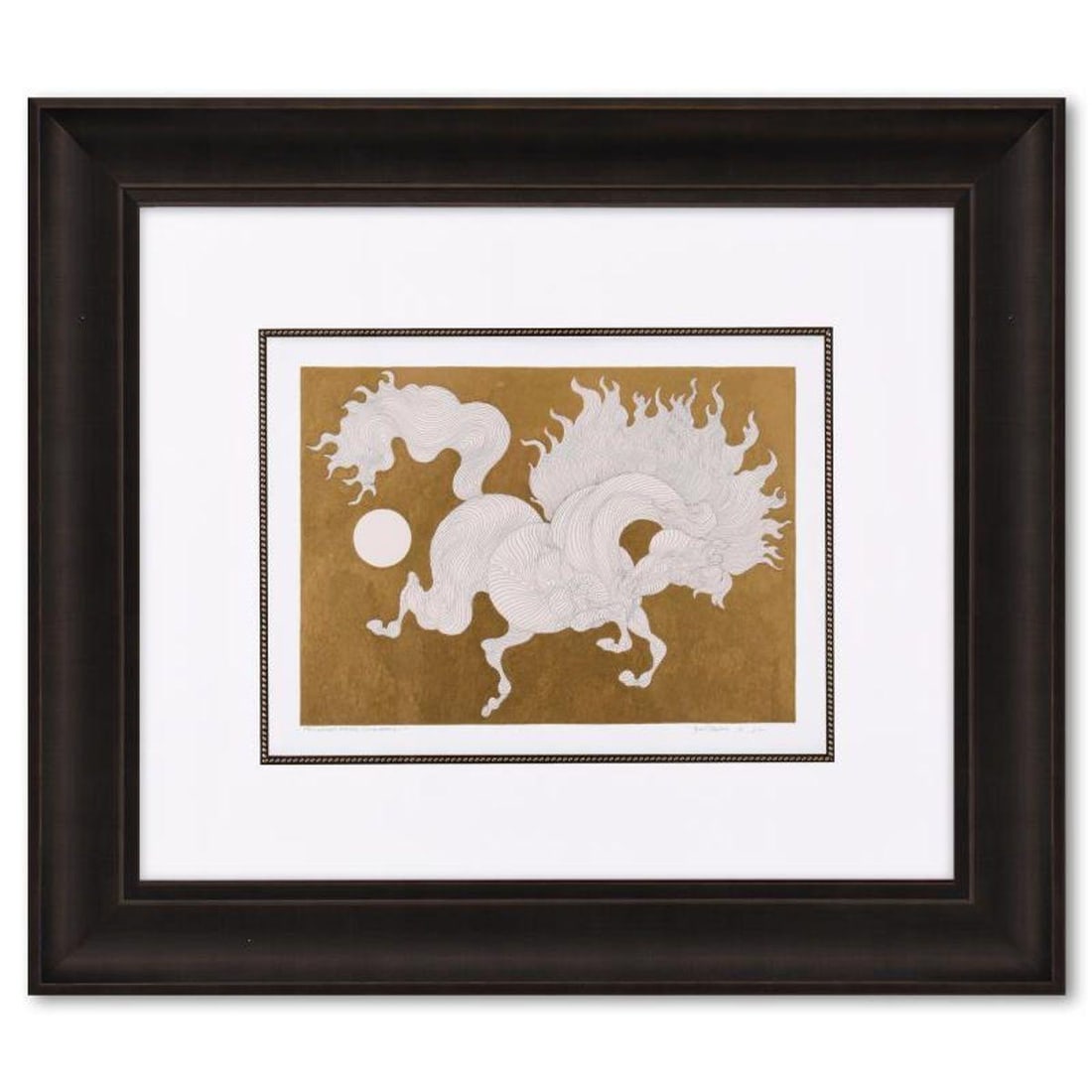 Guillaume Azoulay, "Preliminary Sketch IVSG" Framed Original Drawing with Hand Laid Gold Leaf, Hand (1 of 2)