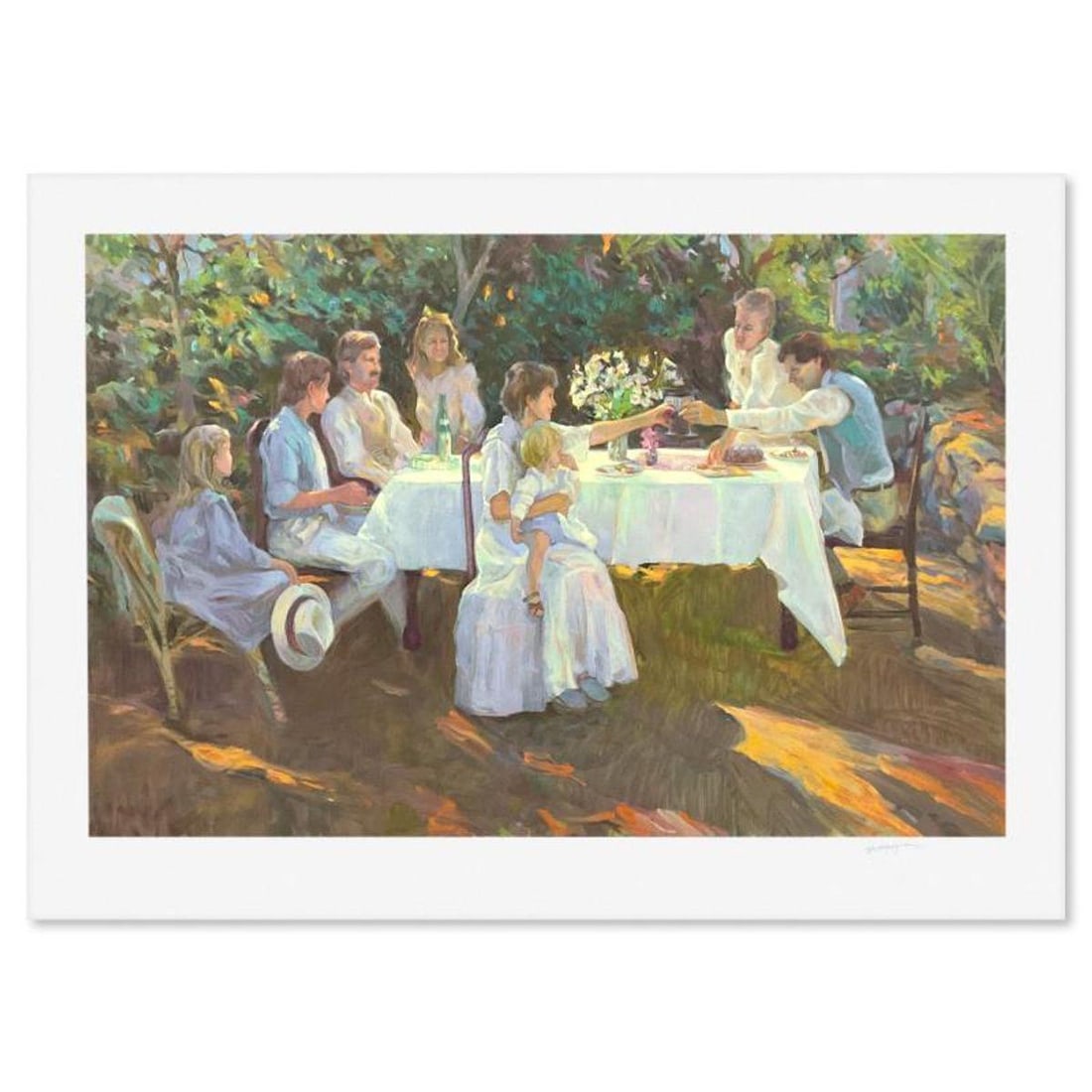 Don Hatfield, "Family Reunion" Limited Edition Printer's Proof Serigraph, Numbered and Hand Signed: Family Reunion is a limited edition printer's proof serigraph on paper by Don Hatfield, numbered and hand signed by the artist. Includes Letter of Authenticity. Measures approx. 29.5" x 44.5" (border)