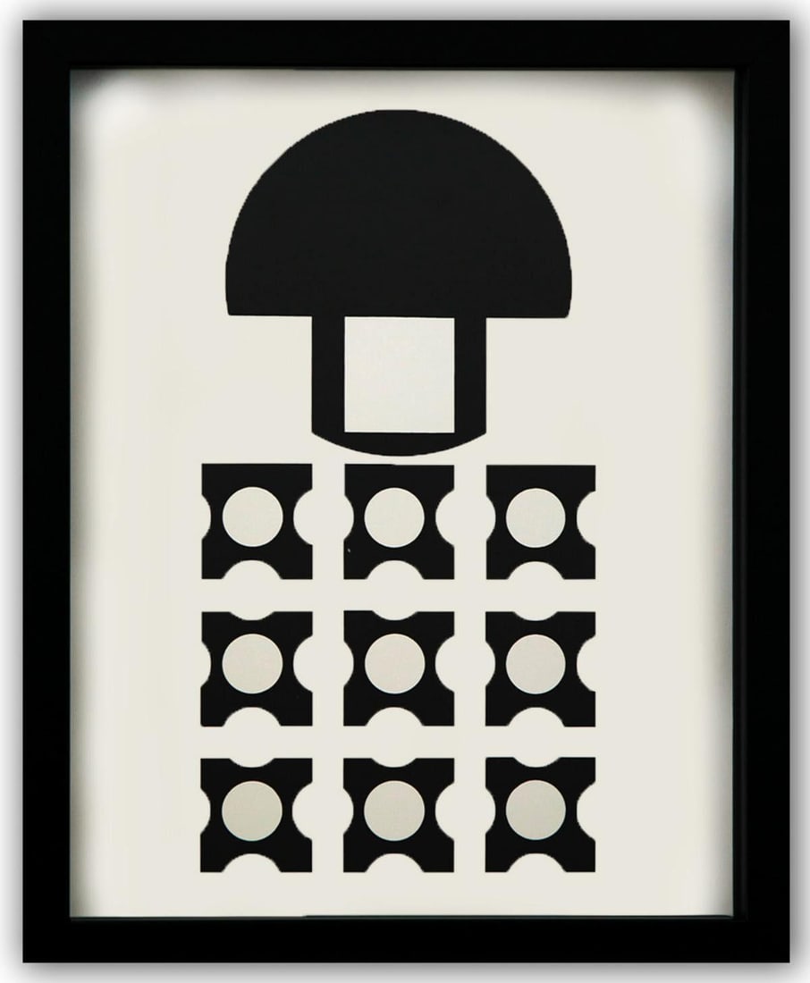 Victor Vasarely- Heliogravure Print "Untitled": Artist: Victor Vasarely. Medium: Heliogravure Print. Title: Untitled. Size: 13" x 10". Measures approx. 15" x 12" (framed). Additional: Custom Framed. Reference#: 21509.
