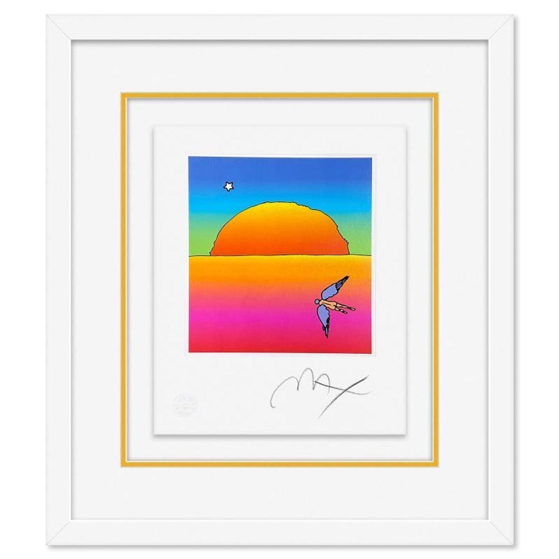 Peter Max, "Going Home" Framed Limited Edition Lithograph, Numbered and Hand Signed with Certificate: Going Home is a limited edition lithograph on paper by Peter Max, numbered and hand signed by the artist. This piece comes framed. Includes Certificate of Authenticity from Peter Max Studios. Measures