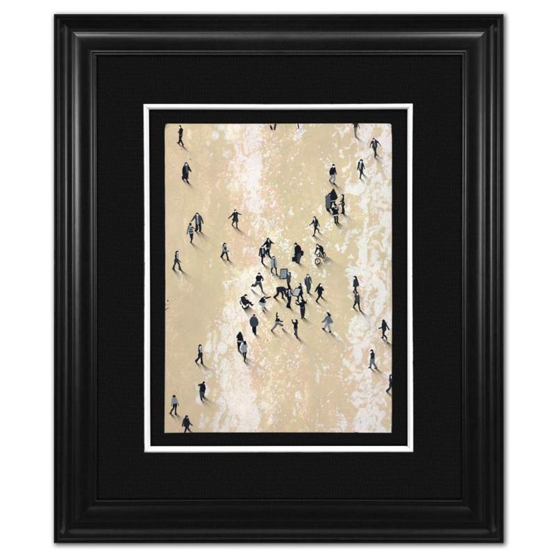Craig Alan, "Fragments (Populous)" Framed Original Mixed Media on Vintage Wallpaper, Hand Signed: Fragments (Populous) is an original mixed media on vintage wallpaper by Craig Alan, hand signed by the artist. This piece comes custom framed. Includes Letter of Authenticity. Measures approx. 26" x 2