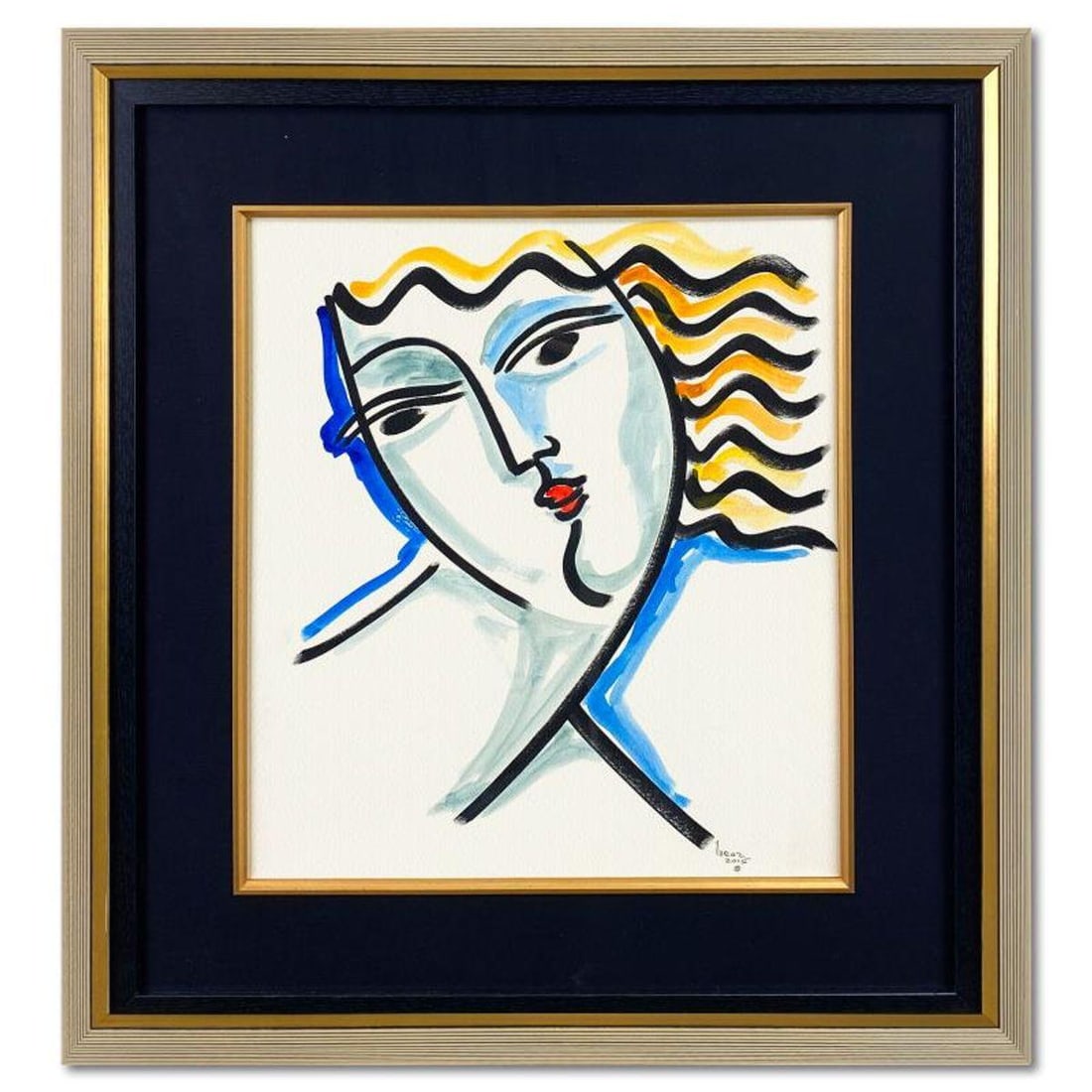 Yuroz, Framed Original Painting, Hand Signed with Letter of Authenticity.: This is an original painting on paper by Yuroz, hand signed by the artist. This piece comes custom framed on linen. Includes Letter of Authenticity. Measures approx. 30.5" x 28.5" (frame), 19" x 17" (