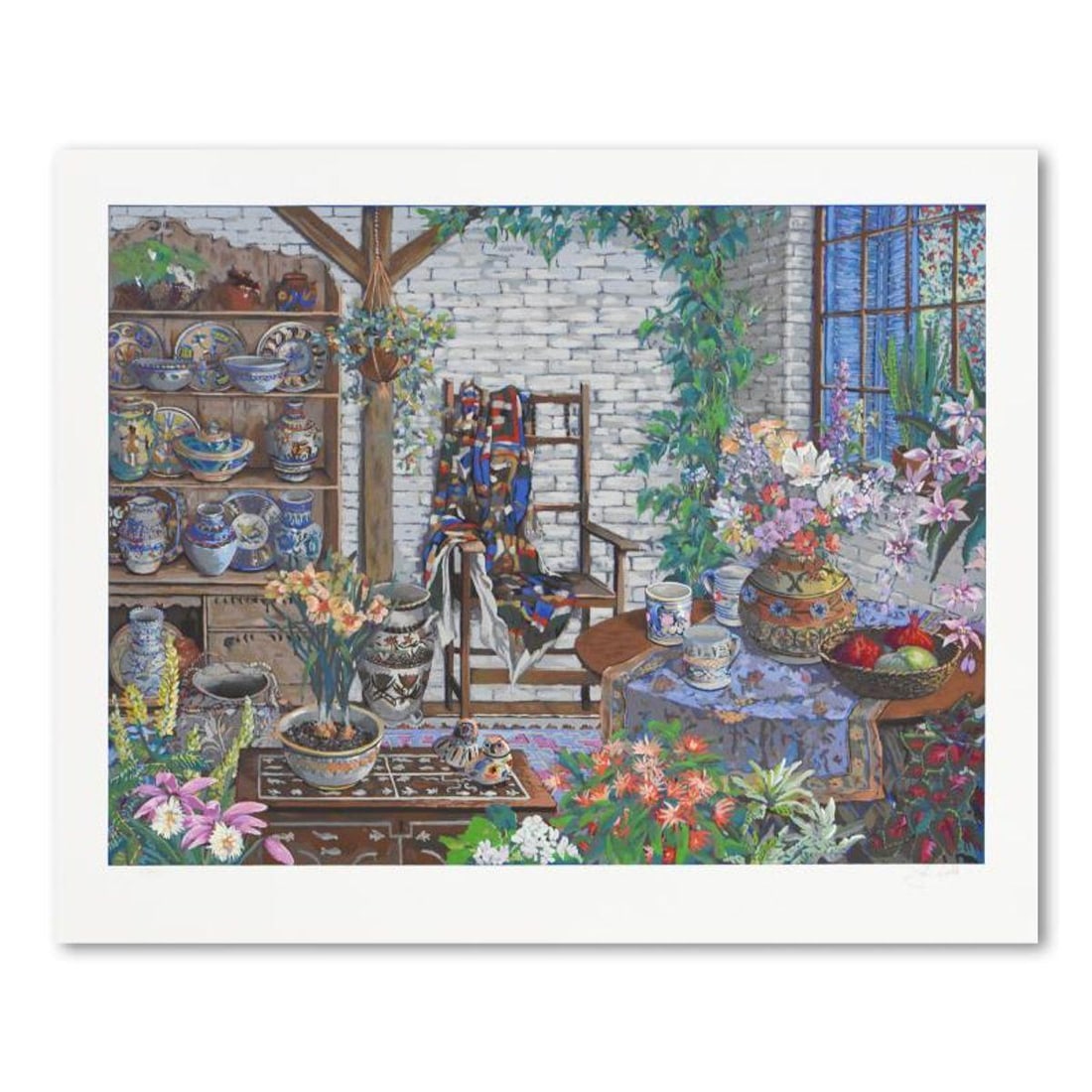 John Powell, "Interior with Chair" Limited Edition Serigraph, Numbered 6/295 and Hand Signed with (1 of 2)
