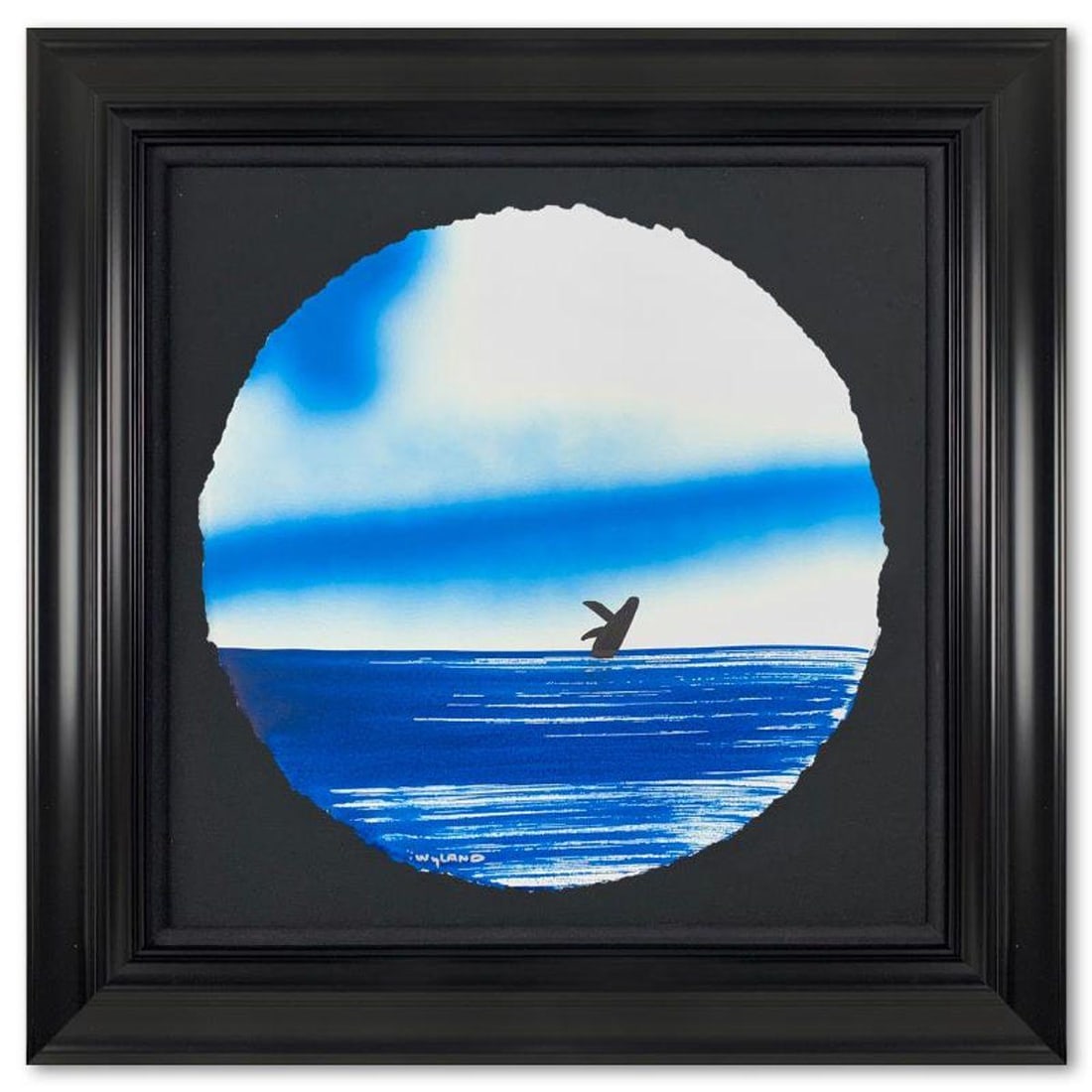 Wyland, "Humpback" Framed, Hand Signed Original Painting with Letter of Authenticity.: Humpback is an original painting, watercolor on deckle edge paper by Wyland. Hand signed by the artist, the piece comes custom framed and with a letter of authenticity. Measures approximately 30" x 30