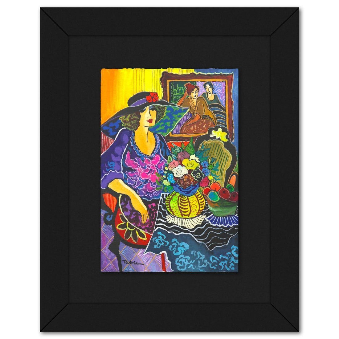 Patricia Govezensky- Original Watercolor "Refraction Point": Artist: Patricia Govezensky. Medium: Original Watercolor. Title: Refraction Point. Size: 11" x 7.5". Measures approx. 18" x 15" (framed). Signature: Hand signed. Certificate of Authenticity: Is includ