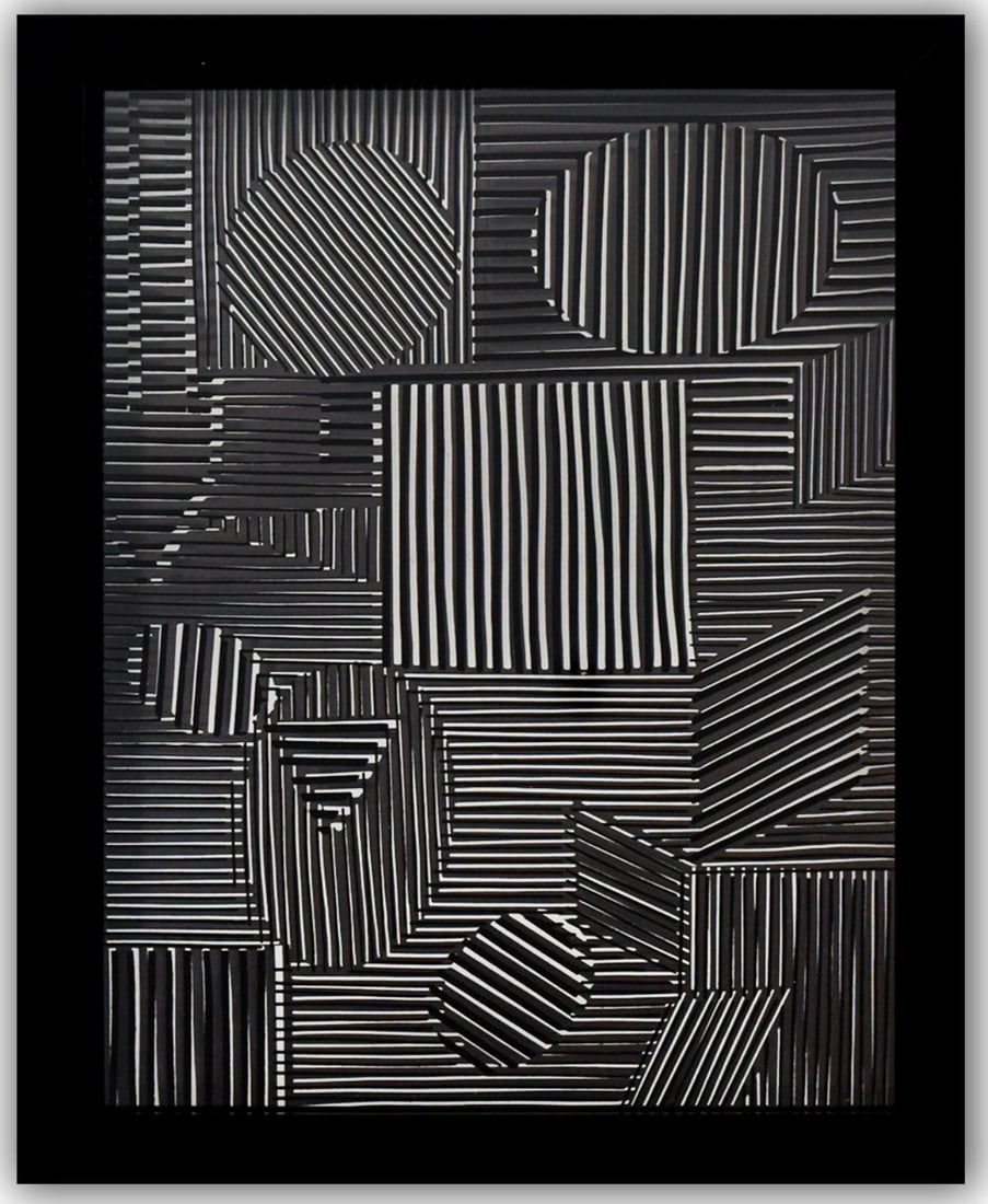 Victor Vasarely- 3D Wall Sculpture/object "Cinetiques": Artist: Victor Vasarely. Medium: 3D Wall Sculpture/object. Title: Cinetiques. Size: 11" x 9". Measures approx. 13" x 10.5" (framed). Additional: Custom Framed. 2 layers- Top layer printed on clear Luc