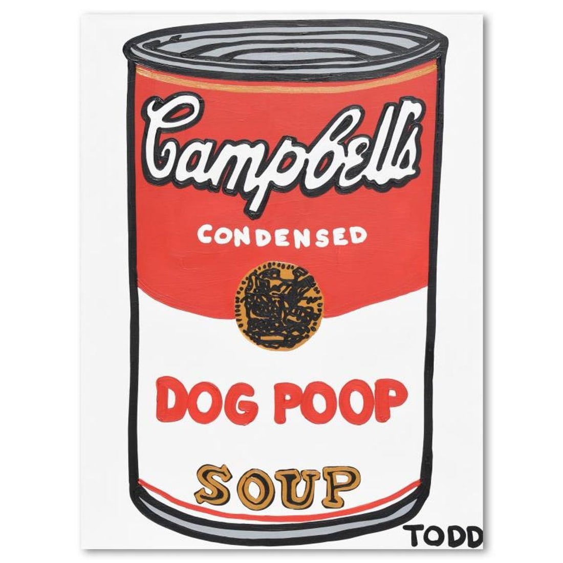 Todd Goldman, "Dog Poop Soup" Original Acrylic Painting on Gallery Wrapped Canvas (36" x 48"), Hand: Dog Poop Soup is an original acrylic painting on gallery wrapped canvas by Todd Goldman, hand signed by the artist. Includes Letter of Authenticity. Measures approx. 36" x 48" (image). Due to the way 