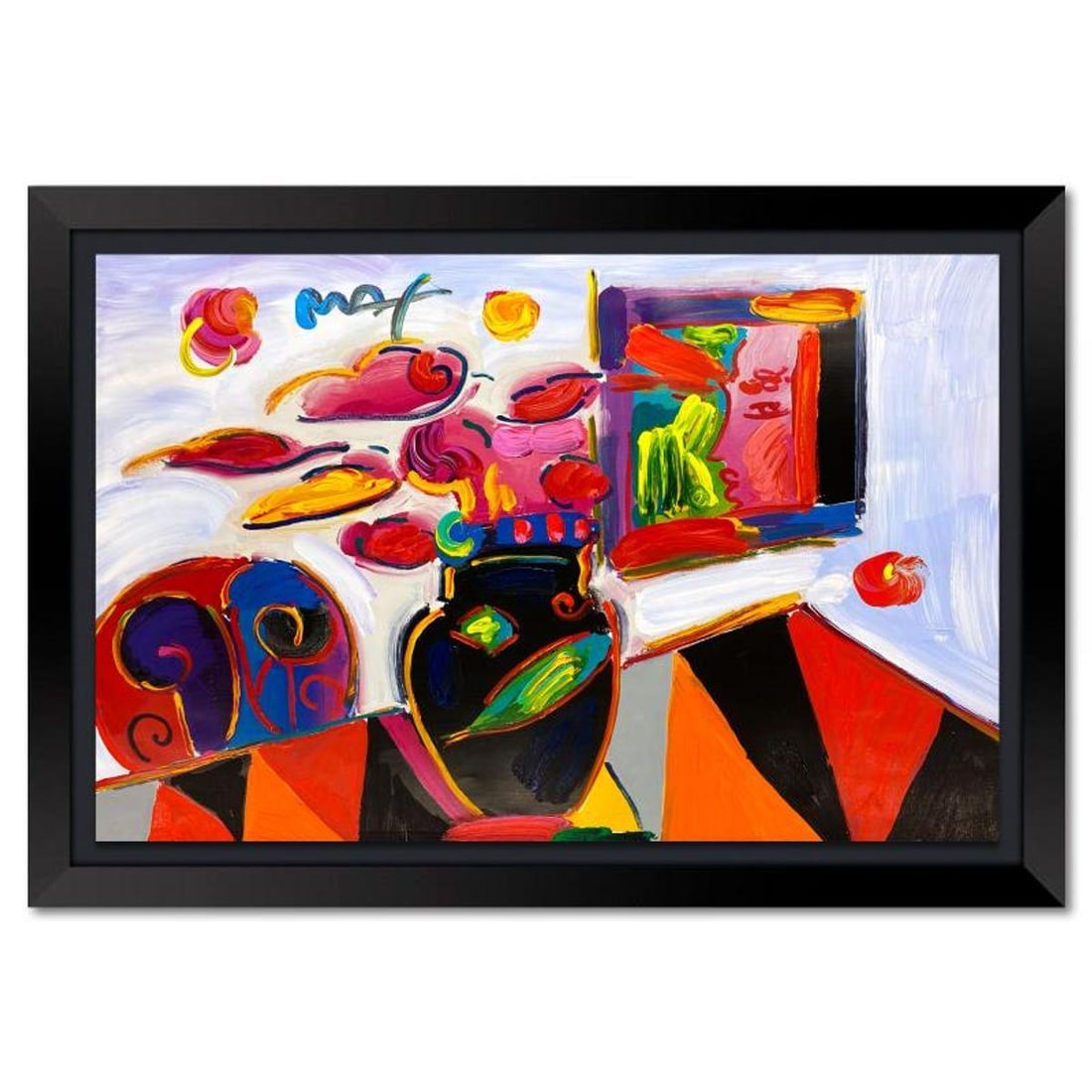 Peter Max, "The Room" Framed One-of-a-Kind Mixed Media, Hand Signed with Registration Number (1 of 2)