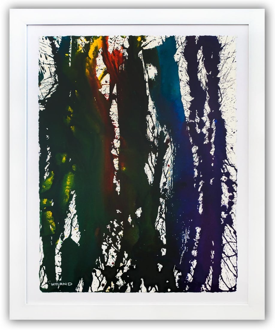 Wyland- Original Watercolor Painting on Deckle Edge Paper "Abstract": Artist: Wyland. Medium: Original Watercolor Painting on Deckle Edge Paper. Title: Abstract. Size: 30" x 22". Measures approx. 37" x 29" (framed). Signature: Hand Signed by the artist. Certificate of A