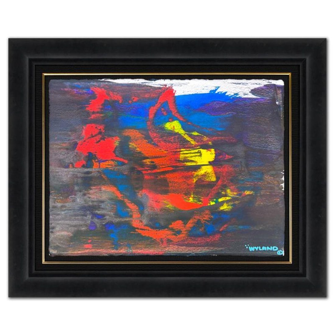 Wyland, "Untitled Abstract" Framed Original Painting on Paper, Hand Signed with Letter of: This is an original watercolor painting on paper by Wyland, hand signed by the artist. This piece comes custom framed. Includes Letter of Authenticity. Measures approximately 31" x 38.5" x (framed), 2
