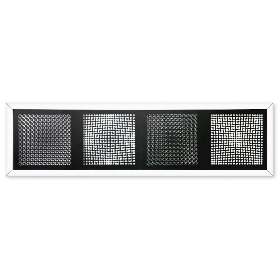 Victor Vasarely (1908-1997)- Mixed Media "Serie Cinetique: Trois Dimensions de l'Optique": Artist: Victor Vasarely (1908-1997). Medium: Mixed Media. Title: Serie Cinetique: Trois Dimensions de l'Optique. Size: 10" x 42". Measures approx. 12" x 44" (framed). Certificate of Authenticity: Is i