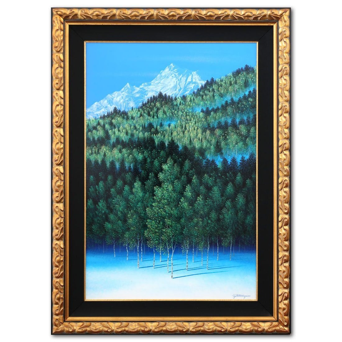 Jon Rattenbury- Original Oil on Board "Aspen Heights": Artist: Jon Rattenbury. Medium: Original Oil on Board. Title: Aspen Heights. Size: 35" x 23". Measures approx. 45" x 32" (framed). Signature: Hand Signed. Reference#: 74519.