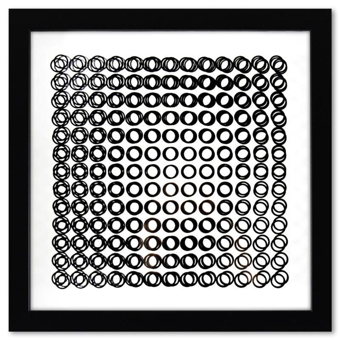 Victor Vasarely (1908-1997), "Trois Dimensions Optique de la serie Cinetiques" Framed 1973: Trois Dimensions Optique de la serie Cinetiques is a dimensional artwork, published in 1973, by Victor Vasarely (1908-1997). This piece comes custom framed. This piece comes with a catalogue raisonne