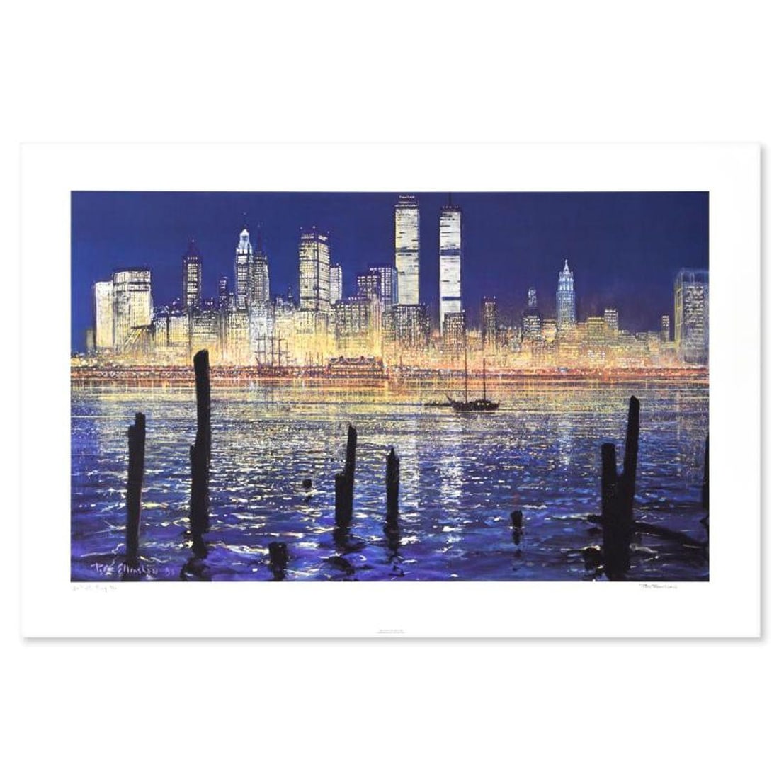 Peter Ellenshaw (1913-2007), "The Glisten of New York" Limited Edition Lithograph, Numbered and Hand: The Glisten of New York is a limited edition lithograph on paper by Peter Ellenshaw (1913-2007), numbered and hand signed by the artist. Includes Letter of Authenticity. Measures approx. 36" x 24.5"