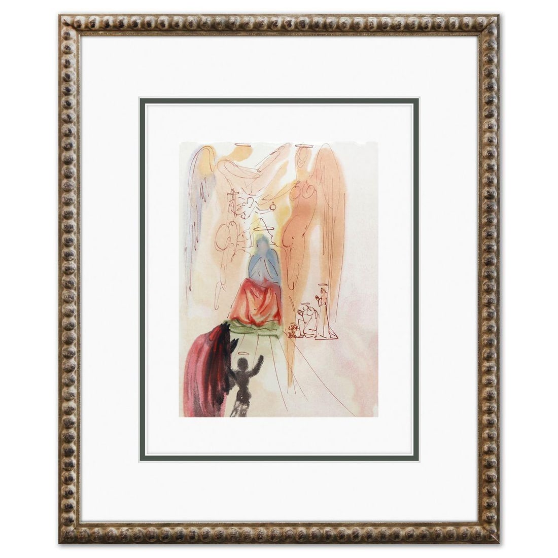 Salvador Dali- Original Color Woodcut on B.F.K. Rives Paper "Paradise 23": Artist: Salvador Dali. Medium: Original Color Woodcut on B.F.K. Rives Paper. Title: Paradise 23. Size: 13" x 10". Measures approx. 18" x 15" (framed). Certificate of Authenticity: Is included. Additio