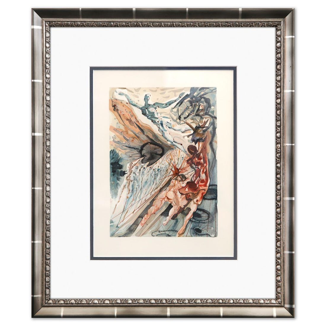 Salvador Dali- Original Color Woodcut on B.F.K. Rives Paper "Purgatory 26": Artist: Salvador Dali. Medium: Original Color Woodcut on B.F.K. Rives Paper. Title: Purgatory 26. Size: 13" x 10". Measures approx. 20" x 17" (framed). Certificate of Authenticity: Is included. Additi