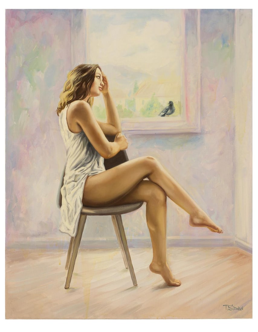 Taras Sidan- Original Giclee on Canvas "Raffaella": Artist: Taras Sidan. Medium: Original Giclee on Canvas. Title: Raffaella. Size: 30" x 24". Signature: Hand Signed and Numbered by the Artist. Certificate of Authenticity: From the publisher. Reference