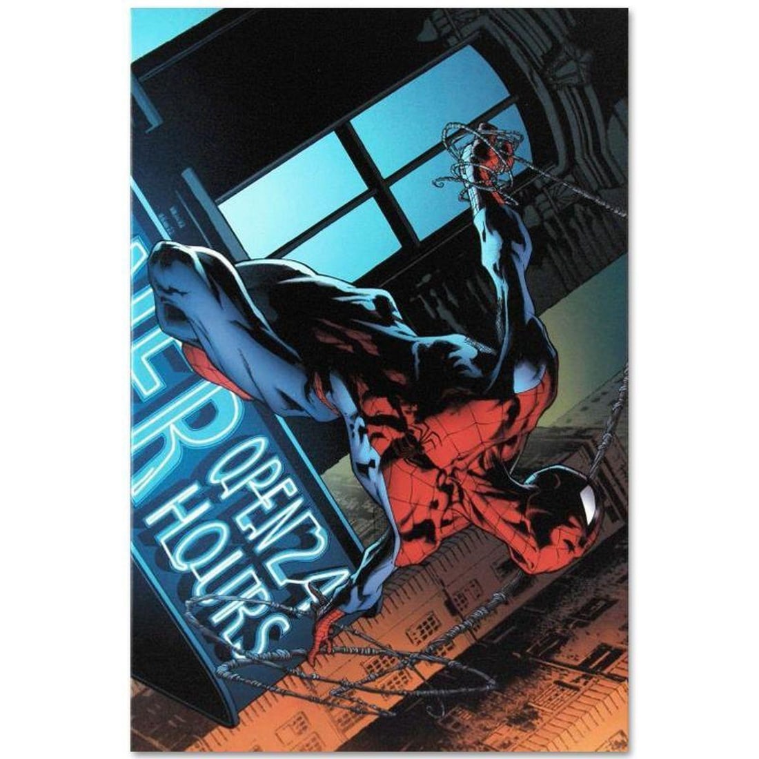 Marvel Comics "The Amazing Spider-Man #592" Numbered Limited Edition Giclee on Canvas by Joe Quesada: A piece of comic book history, this limited edition, from original art by Joe Quesada, depicts the heroic Spider-Man. Joe Quesada gained renown in the comic book by drawing several Valiant Comics titl