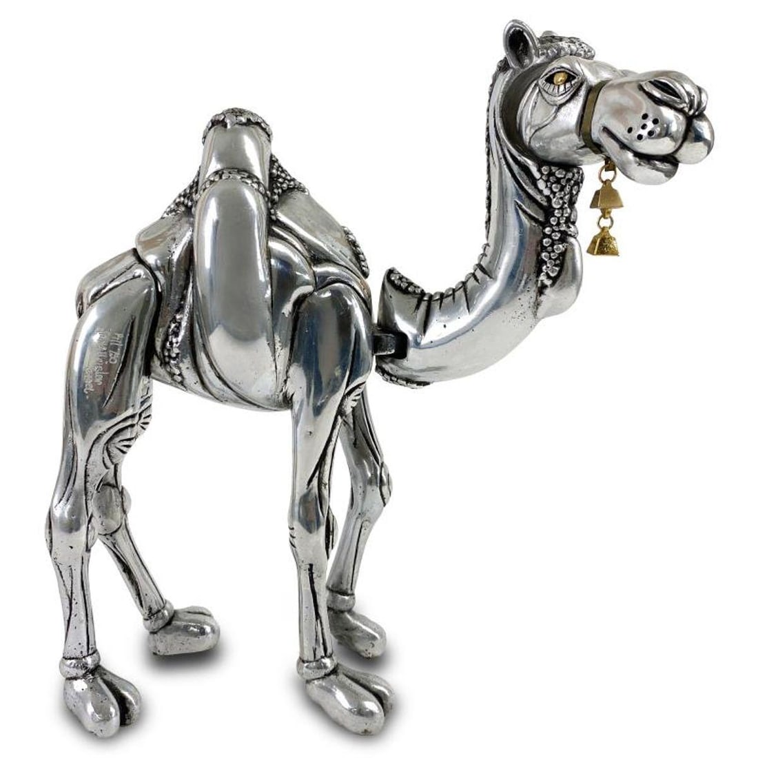 Frank Meisler (1929-2018), Limited Edition Metal Camel, Numbered 141/730 and Signed with Letter of: This is a limited edition metal camel by Frank Meisler (1929-2018), numbered 141/730 and bears the etched signature of the artist. Includes Letter of Authenticity. The sculpture is kinetic: The camel'