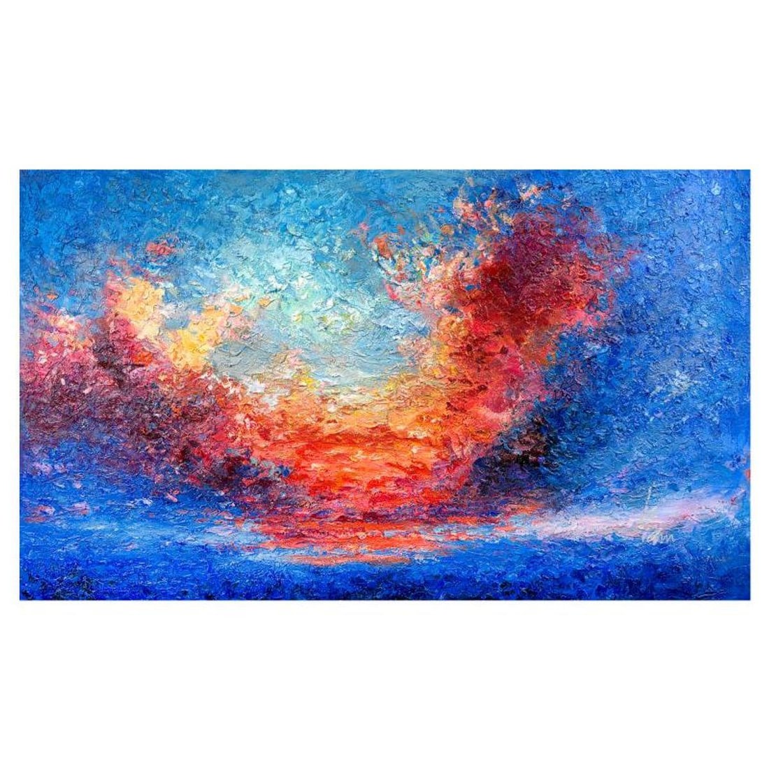 Inam, Original Oil Painting on Canvas, Hand Signed with Letter of Authenticity.: This is an original oil painting on canvas by Inam, hand signed by the artist. Includes Letter of Authenticity. Measures approx. 30" x 50" (image).